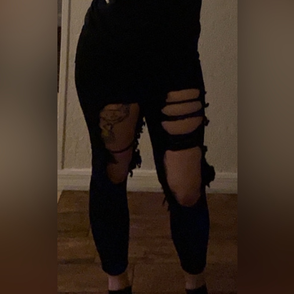 Shein ripped black jeans pants, size medium.